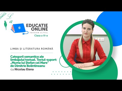 Limba și literatura română, Clasa a III-a, Categorii semantice ale limbajului textual....
