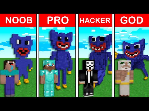 HUGGY WUGGY POPPY PLAYTIME HOUSE BUILD CHALLENGE-Minecraft Battle: NOOB vs PRO vs HACKER / Animation