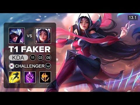 T1 Faker Irelia vs Talon Mid - KR Challenger - Patch 13.1 Season 13