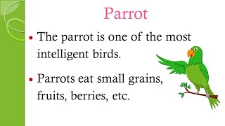 Essay on Parrot | 15 Lines on Parrot #easytolearnandwrite #essay #yt #parrot #birds #animals#english