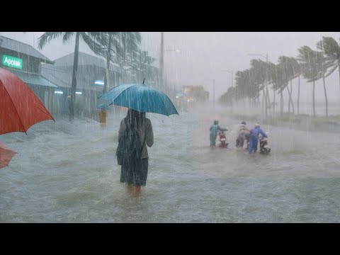 THE LARGEST RAINSTORM IN INDONESIA! HEAVY RAIN AND STRONG WINDS STRIKE THE VILLAGE