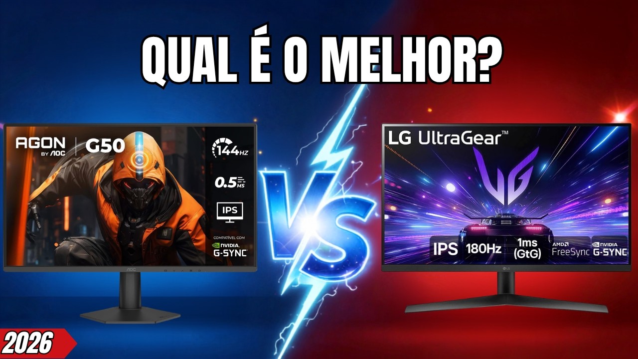 AOC AGON G50 vs LG UltraGear 27GS60F-B: Qual Monitor Gamer VALE MAIS a PENA Em 2026?