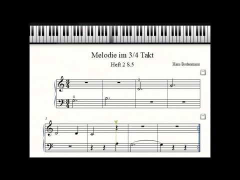 Klavier für Anfänger: Melodie im 3/4 Takt