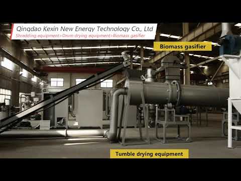 The whole set of biomass (straw/wood/organic waste) shred ~ dry ~ pyrolysis gasification system.