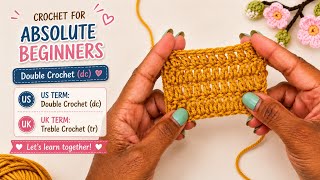 How to crochet for absolute bigginers #doublecrochet #UKTreble#crochetstitch #tutorial #diy#crochet 