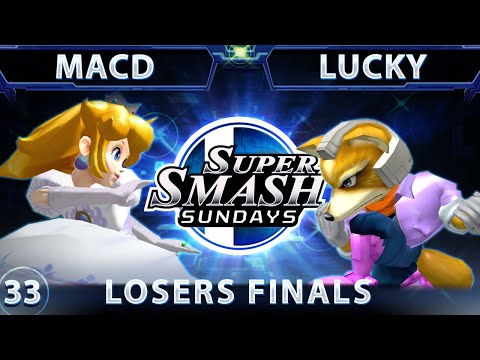 SSS 33 Lucky (Fox) Vs. FE MacD (Peach) SSBM - Losers Finals - Smash Melee