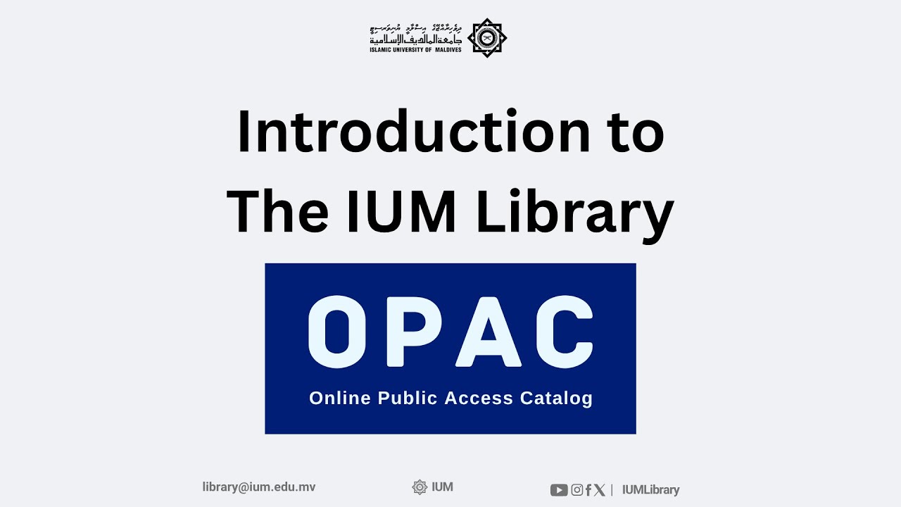 Introduction to IUM Library OPAC