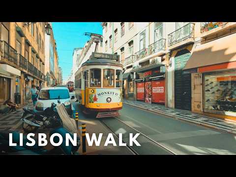 BEST Walk of LISBON in Summer | Lisbon Downtown Walk in 4K