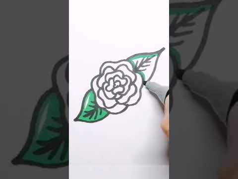 How to draw rose - flower coloring book - how to draw flower #shorts