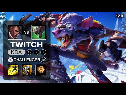 Twitch vs Lucian ADC - KR Challenger - Patch 12.9 Season 12
