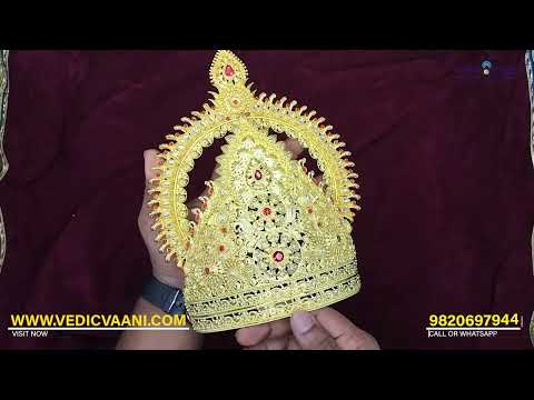 Traditional Gold Polish Mukut Crown for God and Goddess Shringar video
