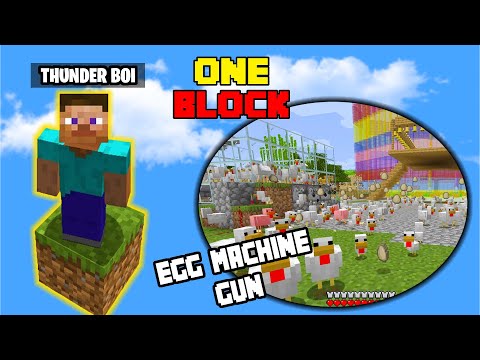 100 Million Chicken Egg Machine Gun in One Block   | minecraft hindi