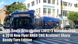 ᴴᴰ⁶⁰  NYCT Bus Bx35 Bus Route Articulation (Bendy Sharp Turns Edition-2012/2013 LFSA & 2018 XN60)