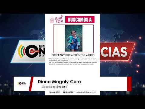 Tras cerca de un mes se conoce la desaparición de una niña de 4 años en Santa Isabel - Tolima