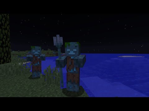 Minecraft new ships and drowned mob with trident