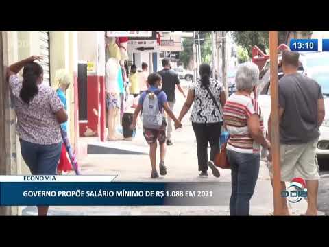Governo propõe salário mínimo de R$ 1.088,00 em 2021 22 12 2020
