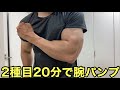 20分で腕トレパンパンになる2種目【ホームジム筋トレ】プリチャーカール ハンマーカール 使っている器具 グロング アイロテックダンベル