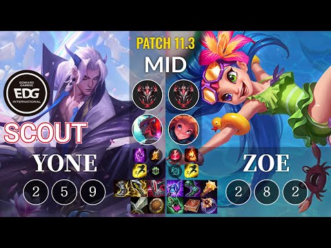 EDG Scout Yone vs Zoe Mid - KR Patch 11.3