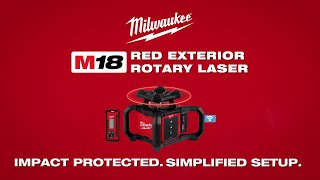 Milwaukee M18 Red Exterior Rotary Laser Level Kit w/ Receiver