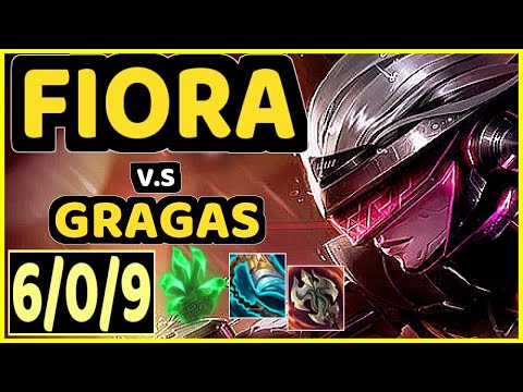 FIORA vs GRAGAS - 6/0/9 KDA TOP GAMEPLAY - EUW Ranked GRANDMASTER