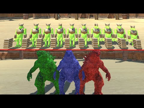 TEN GHOR HAMMER VS THERE GODZILLA AT THE ARENA - Animal Revolt Battle Simulator