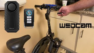 Wsdcam 113dB Wireless Bike Alarm Vibration Motion Sensor Waterproof with Remote Unbox and Setup