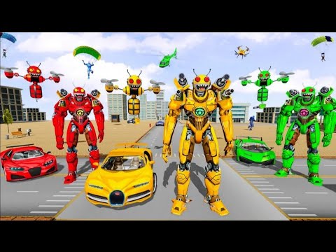 Bee Robot Car Transformation Game: Robot Car Games, android gameplay