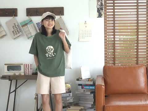 日系女裝短袖t恤 卡通印花半袖圓領上衣 春秋款 741