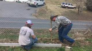 How to remove a chain link fence post ... quick and easy...