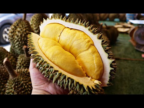 Crazy speed!!! Amazing durian cutting skill master!!!/Thailand street food