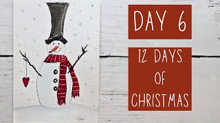 Day 6: Easy Watercolor Snowman for Beginners | Line & Wash Winter Painting