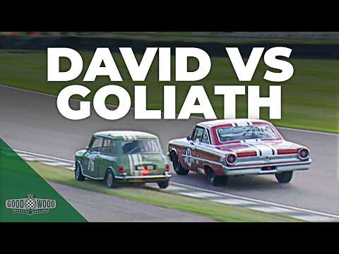 Thumbnail for Mini and Galaxie in David vs Goliath battle at Goodwood by Ford Galaxie