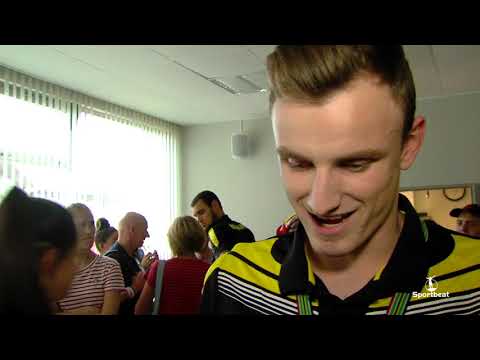 Korte reactie Jarre De Ley bij aankomst Diamonds in Deurne