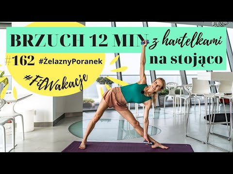 Brzuch NA STOJĄCO z hantelkami 💪 | 12 min ⏱️ | Płaski brzuch | #ŻelaznyPoranek #162 | Ola Żelazo