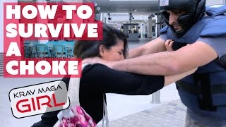 Krav Maga Girl | How to Survive a Choke on the Street