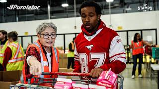 Stampeders Take A Tour Of The Calgary Food Bank