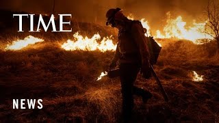 Firefighters Battle With New Rapidly-Moving Fire North of Los Angeles