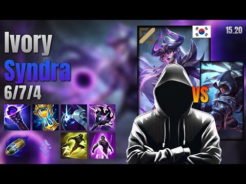 Ivory Mid Syndra vs Talon lol KR solo rank Full Game 15.20 | Ivory 신드라 vs 탈론