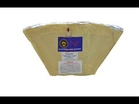 PFX548Y 5 SHOT CRACKLE MINES TO COMETS TO YELLOW DAHLIA -  DOMINATOR FIREWORKS PRO