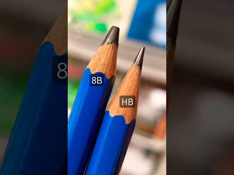 Side by side comparison HB 8B pencils #artsupplies #staedtler #shorts