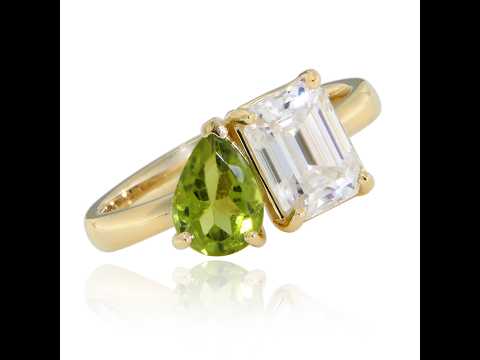 Inel Aur Galben 14k Moissanite Peridot Natural | Rafinament si Stil