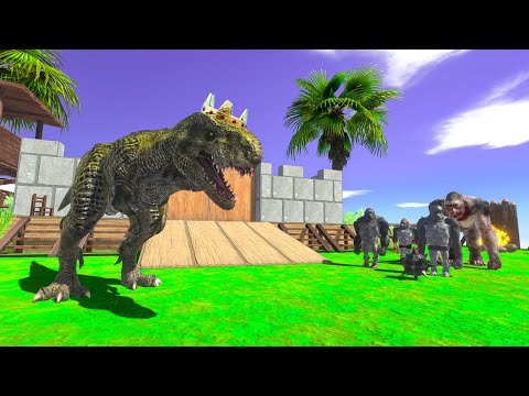 GORO GANG attack KING T REX and his Squires - Animal Revolt Battle Simulator