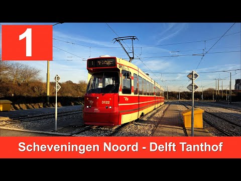 HTM lijn 1: Scheveningen Noord - Delft Tanthof | HTM 3122 | 2025