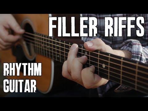 How to Play Rhythm Guitar Filler Riffs - Country Guitar Lesson Tutorial - Easy Beginner