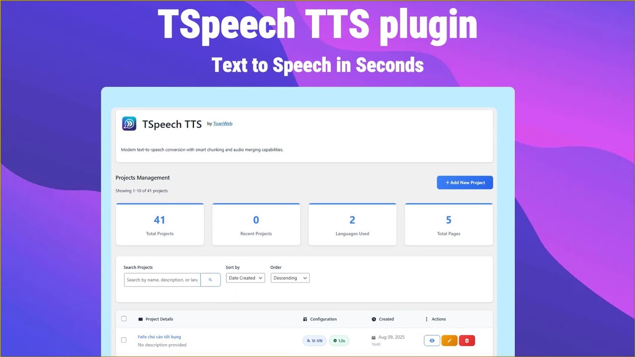 TSpeech TTS - Text To Speech Plugin WordPress