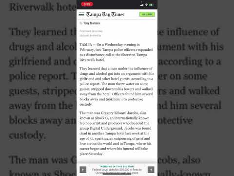 Shock G TRUE Cause Of Death Says Tampa Times Aka Gregory Jacob’s from group Digital Underground