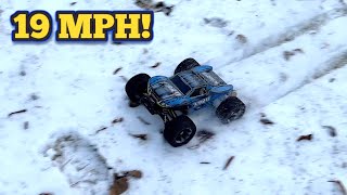 19MPH 1:16 PKX RC Car [OFF ROAD in the snow!] Monster Truck RC (Unboxing and Let's Play!)