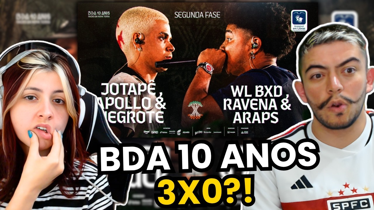 REACT - JOTAPÊ, APOLLO E NEGROTE X WL BXD, RAVENA E ARAPS | Segunda fase | BDA 10 ANOS