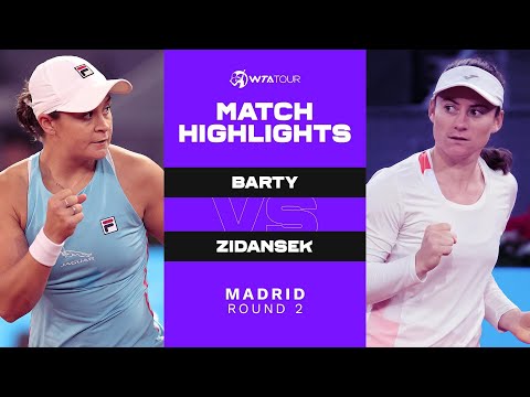 Ash Barty vs. Tamara Zidansek | 2021 Madrid Round 2 | WTA Match Highlights