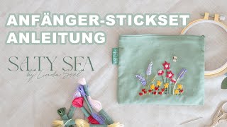 Anfänger Stickset: Kosmetik-Täschchen besticken lernen